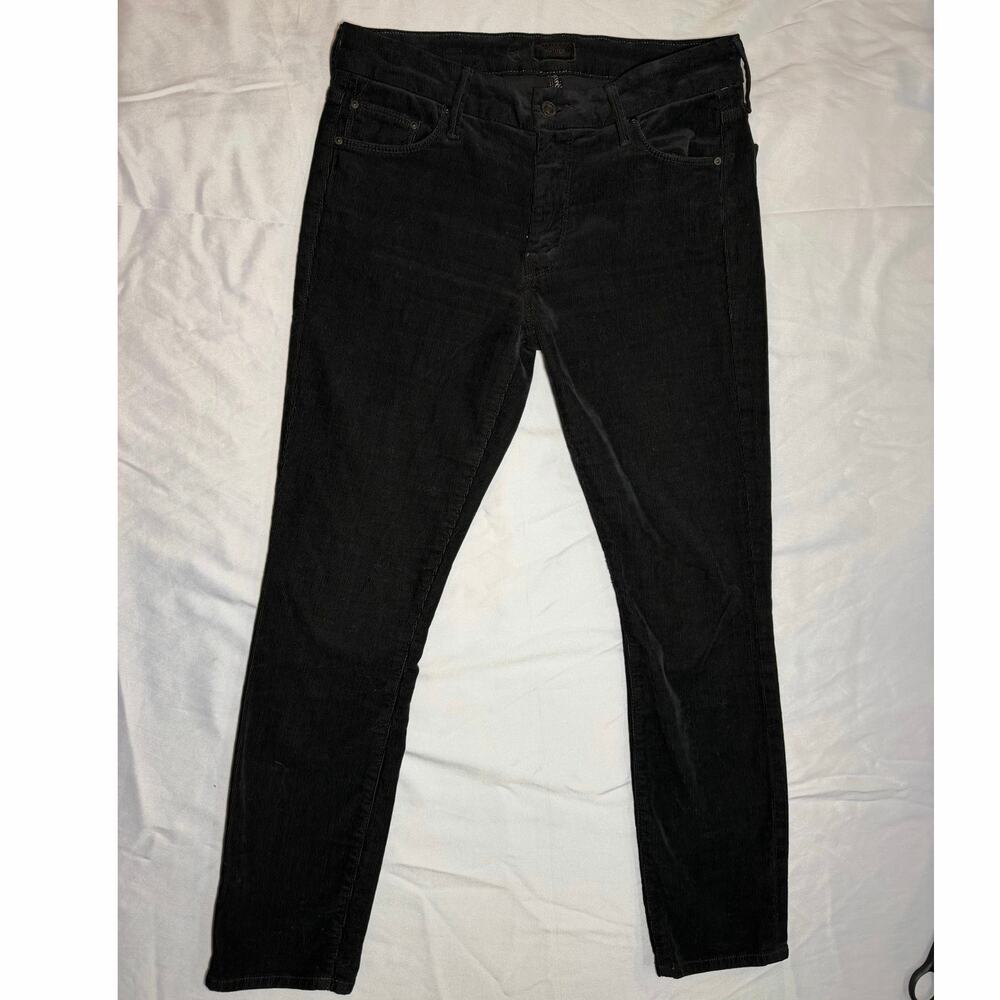 Mother Black Corduroy The Looker Crop Size 27